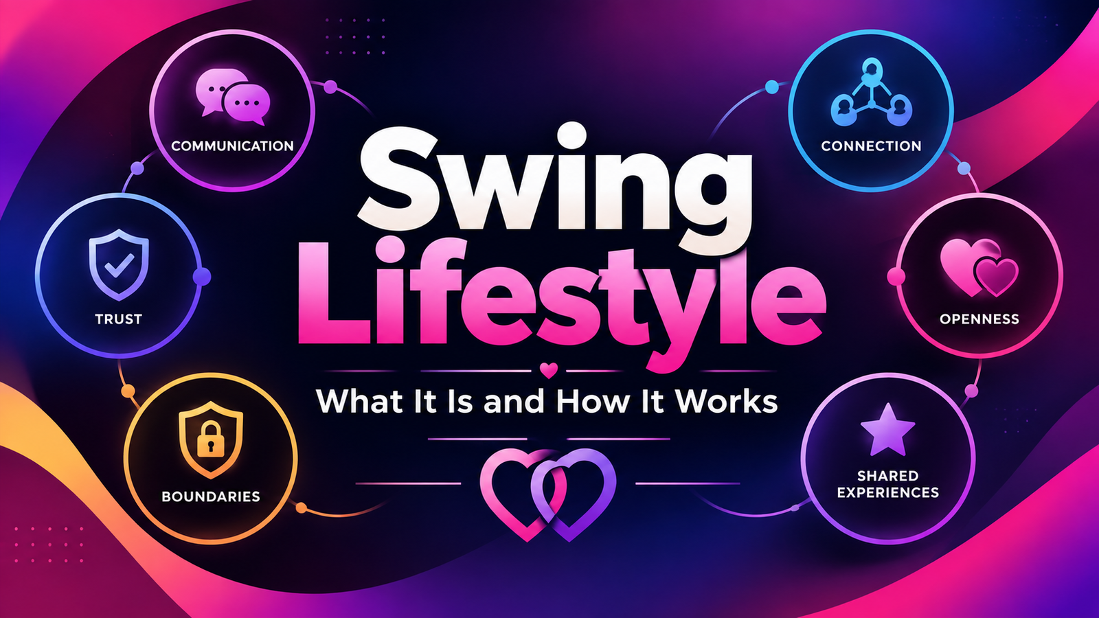 Swing Lifestyle concept with bold abstract design and interconnected shapes