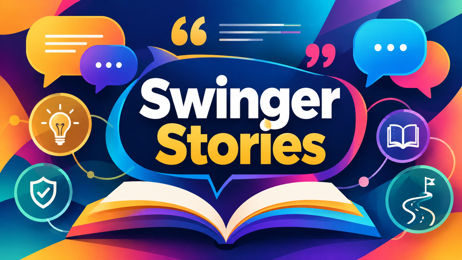 Swinger Stories featuring an abstract design representing real experiences and insights